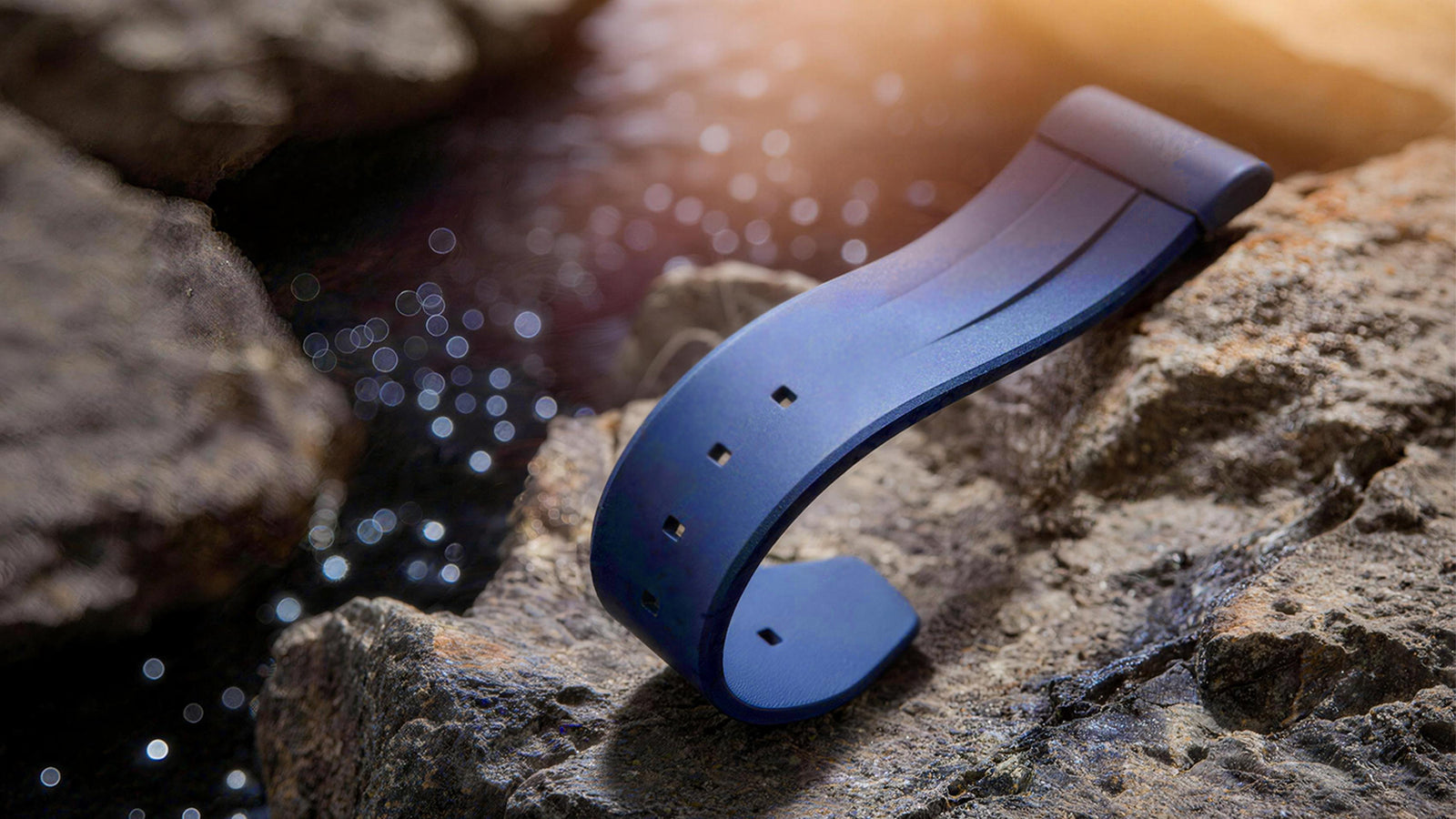 FLUORO WATCH STRAP (Black Strap + Silver Buckle) details