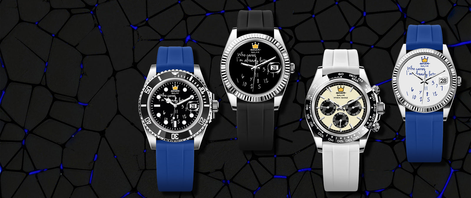 FLUORO WATCH STRAP (Black Strap + Silver Buckle) details