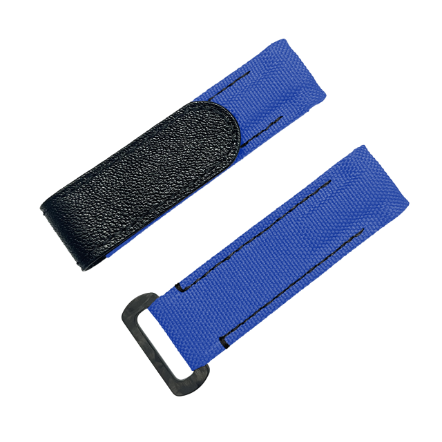 NYLON VELCRO WATCH STRAP (Blue & Black Stitching)