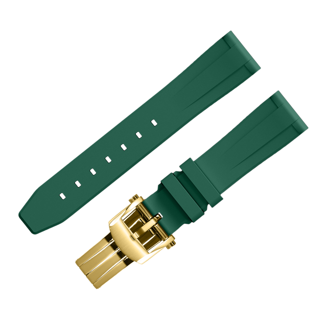 FLUORO WATCH STRAP (Green Strap + Gold Buckle)