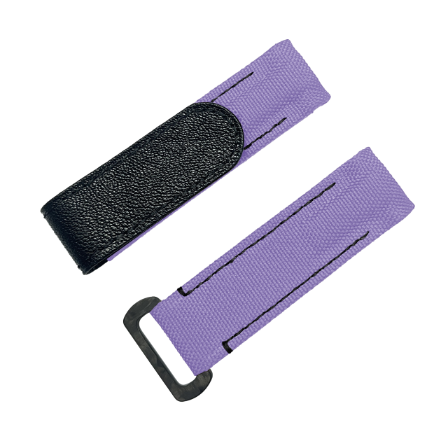 NYLON VELCRO WATCH STRAP (Purple & Black Stitching)