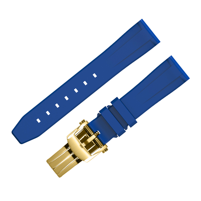 FLUORO WATCH STRAP (Blue Strap + Gold Buckle)