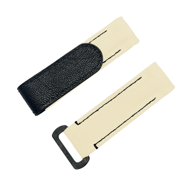 NYLON VELCRO WATCH STRAP (Khaki & Black Stitching)