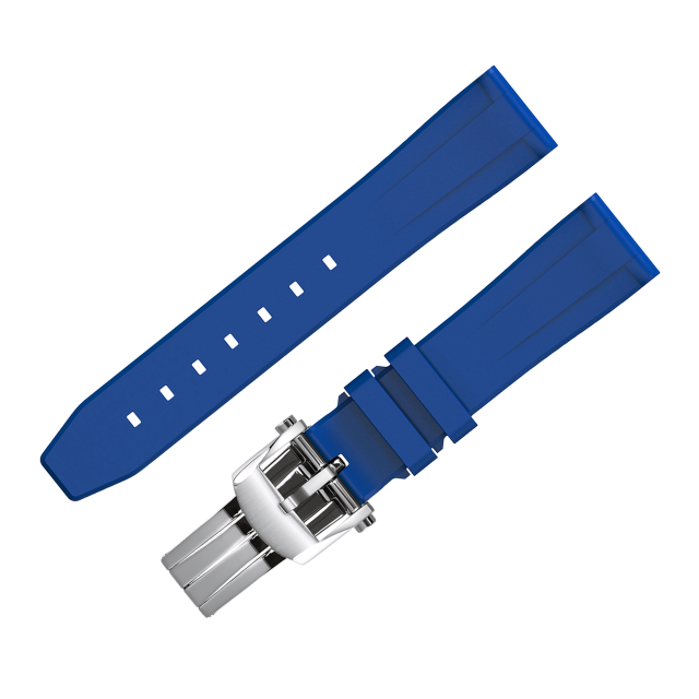 FLUORO WATCH STRAP (Blue Strap + Silver Buckle)