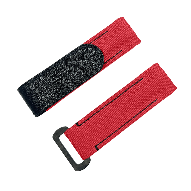 NYLON VELCRO WATCH STRAP (Red & Black Stitching)